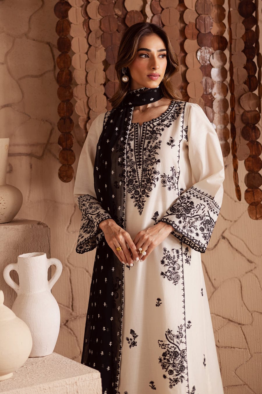 White embroidered 3pc