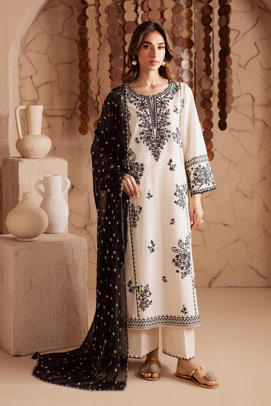 White embroidered 3pc