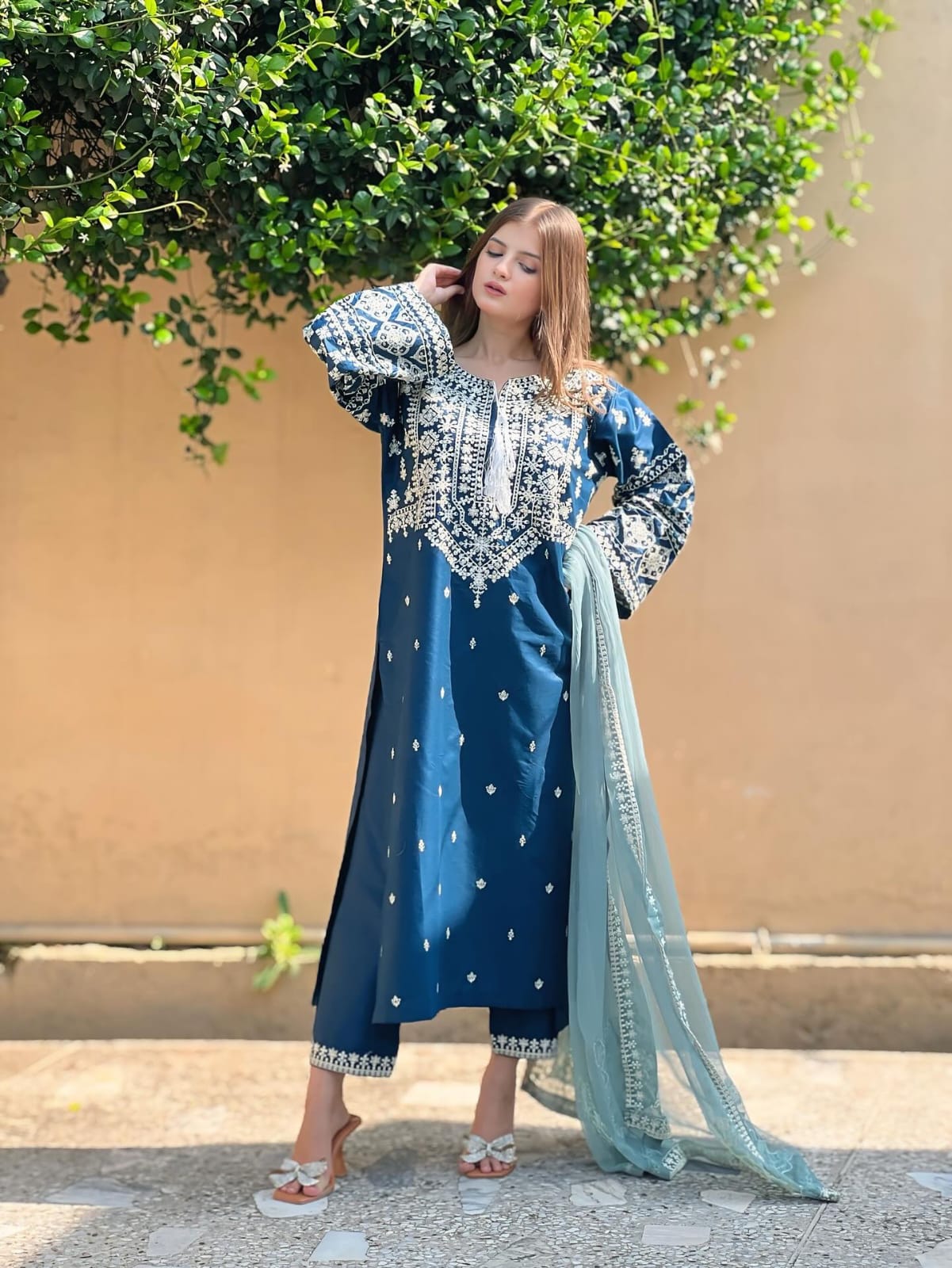 Zara embroidery 3pc