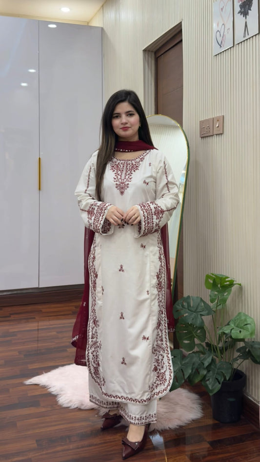 Snowdrop embroidery 3pc