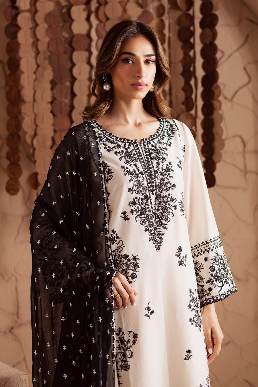 White embroidered 3pc