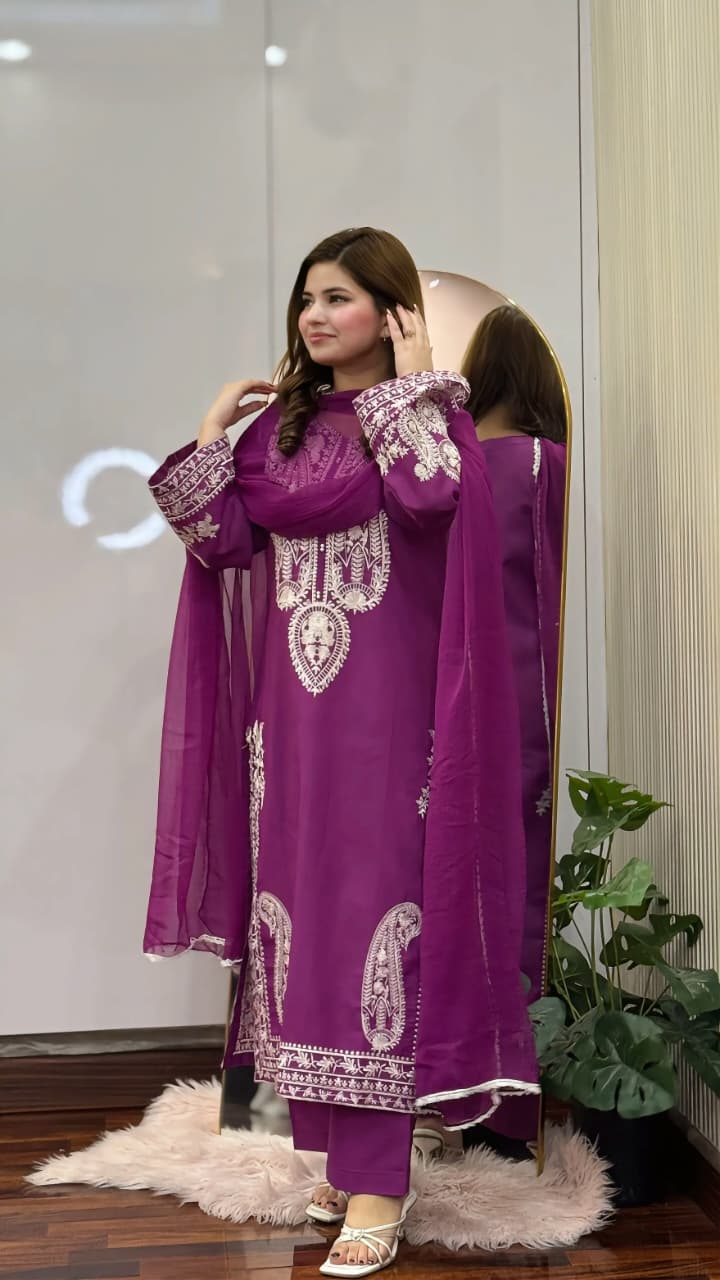 Sapphire embroidery 3pc (purple)